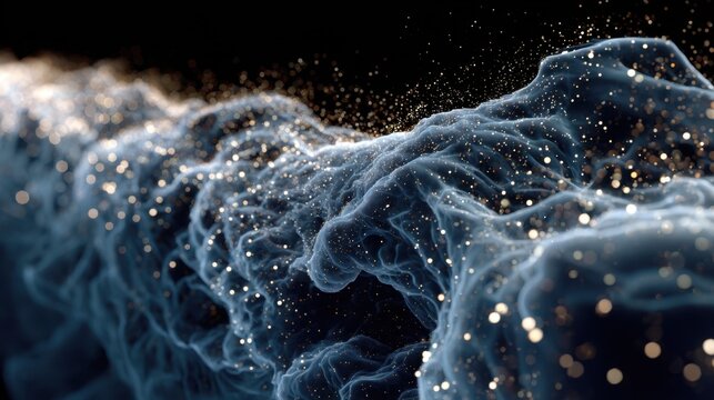 Dynamic light patterns of lipid molecules in abstract science visualization