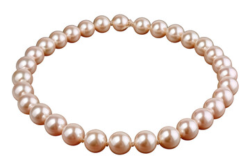 Obraz premium Strand of creamy white pearls arranged in a curve on black background jewelry necklace