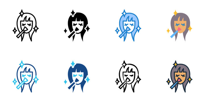 Beauty regimen icon set multiple style collection 
