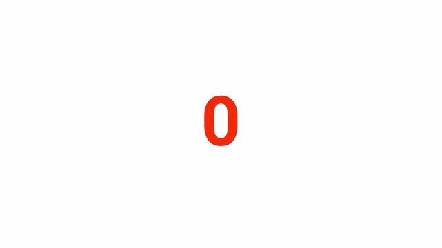5 seconds countdown timer with black circle countdown animation and orange number countdown on white background&nbsp;5&nbsp;to&nbsp;0&nbsp;seconds 4K Video