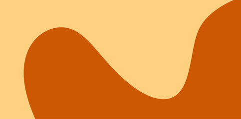 Bold Curvature Organic Shape Vector Illustration Background. A striking, central organic shape in dark orange dominates the light orange field, featuring deep, bold curves.