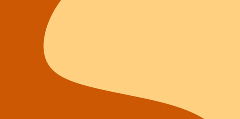 Simple Fluid Corner Curve Vector Illustration Background. A clean design with a gentle, convex curve defining a dark orange field flowing from the left side. 