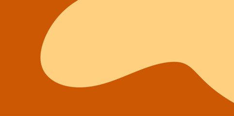 Smooth Curve Wavy Orange Vector Illustration Background. A fluid, two-tone design with a large, gentle wave separating the dark and light orange colors horizontally.