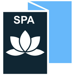 Spa Brochure Icon Vector Simple vector icon representing a folded brochure or menu for spa services. Great for promoting wellness centers, resort amenities, and treatment listings.