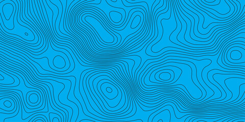 Abstract blue topographic map pattern with smooth contour lines. Modern geographic background design for mapping, navigation, technology, and science themes. Minimal clean vector texture.