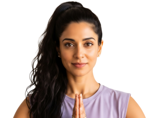 Indian Woman Practicing Yoga Meditation Spiritual Wellness Serene Mindful Pose Graceful Beauty