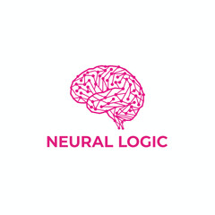 A pink brain diagram with connected dots, presented on a white background, with text below
