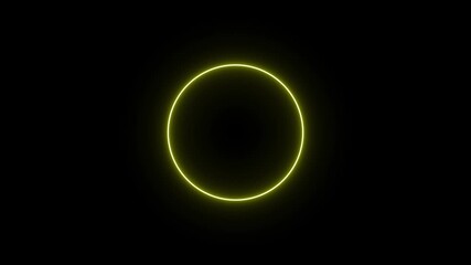 Glowing yellow circle with a gap against a black background