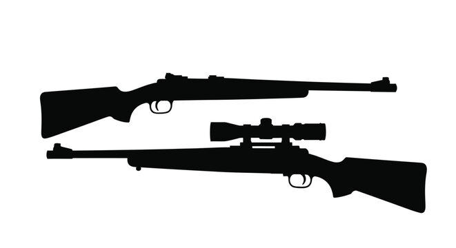 Hunting rifles silhouette vector illustration stock photo design