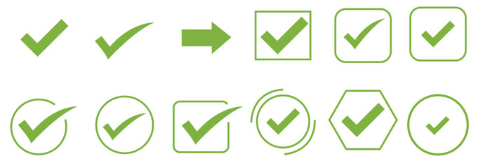  green check mark icons set © WASIF-MEHMOOD
