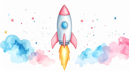 rocket in the sky vector