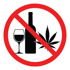 No alcohol or drugs sign