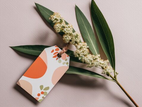 Stylish floral gift tag with botanical accents for elegant branding and personalized messages, perfect for unique product presentation and heartfelt sentiments