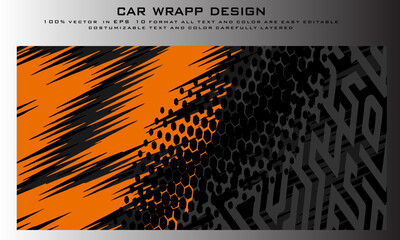 Abstract Racing Car Wrap Design Modern racing car livery