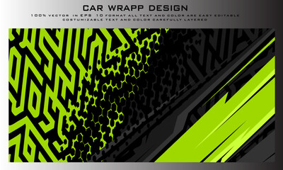 Abstract Racing Car Wrap Design Modern racing car livery