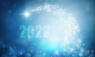 Happy new year and Christmas card with 2026 Magic blue color background. vector illustration