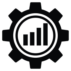 business intelligence gear icon on white