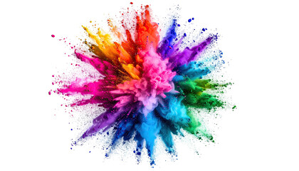 Vibrant, exploding powder burst against a black backdrop