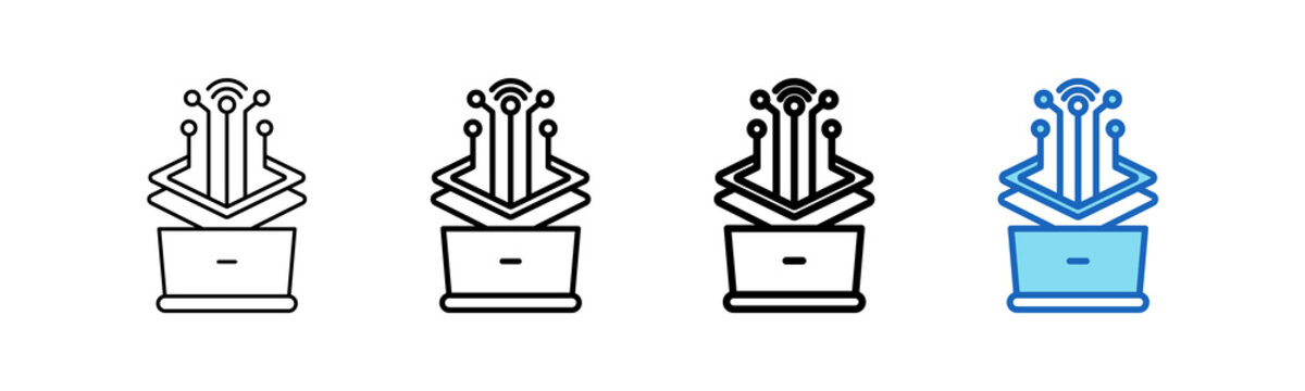 Digital Transformation Outline Style icon