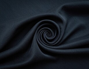 Swirled dark fabric, creating a spiral in its folds