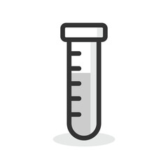 Chemical glass laboratory tube icon isolated flat style design.