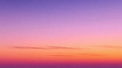 Fototapeta premium A beautiful gradient of purple, pink, and orange hues in a serene sky at sunset, evoking tranquility and wonder.