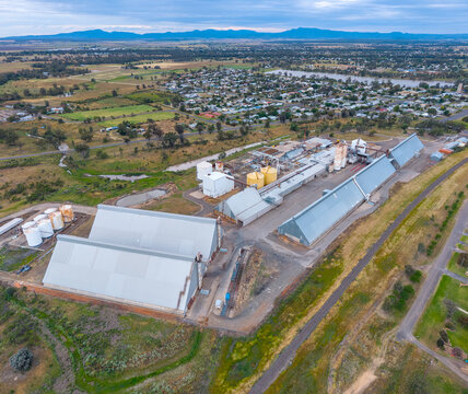 Aged oilseed crushing plant at Narrabri in north west New South Wales, closed in 2018