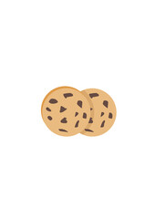 Chocolate Chip Cookies Pair Vector Illustration