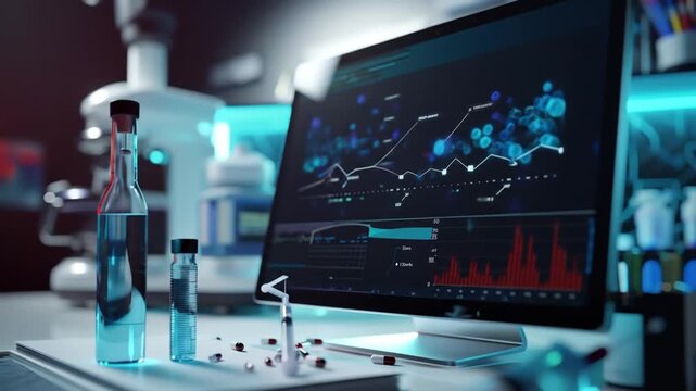 isometric 3d medical monitor showing chart Videos