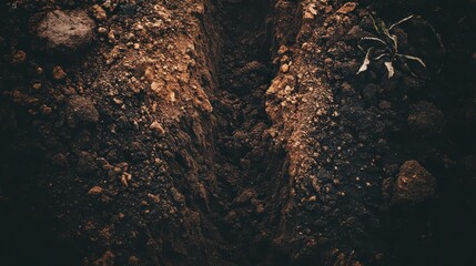 Fototapeta premium Closeup image of earth layers and sediment formation