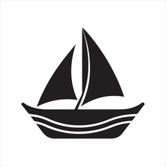 boat sailing logo silhouette icon vector illustration