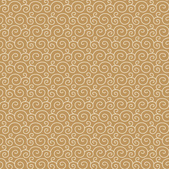 Seamless Swirls Pattern On Gold Background