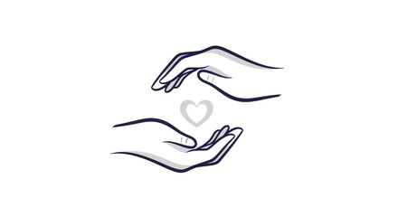 Two hands gently cradling a delicate heart shape, symbolizing care, protection, and love.
