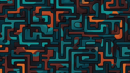 abstract background design with maze labyrinth mosaic