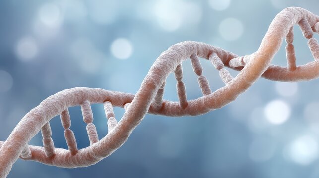 Intricate double helix structure of deoxyribonucleic acid molecule blueprint of life.