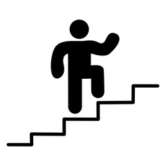 Man Climbing Success Stairs Progress