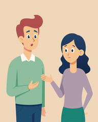 Fototapeta premium Couple Having Conversation Flat Illustration, Relationship Communication Vector