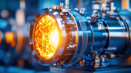 Glowing Miniature Fusion Reactor Core Displaying Contained Energy