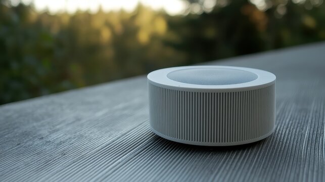 Miniature atmospheric sensor array sitting on a wooden surface