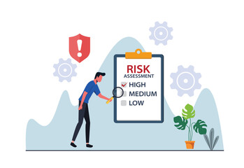 Risk assessment. Risk management concept,Risk management.  Flat illustration vector template