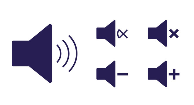 Sound volume control icons vector illustration for audio settings app