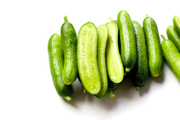 Fresh green organic mini baby bucumbers