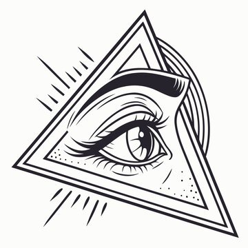Allseeing eye inside a triangle