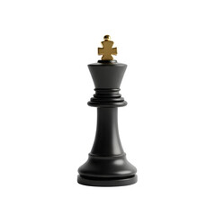 A solitary black chess king piece stands tall against a stark black background symbolizing power and strategy