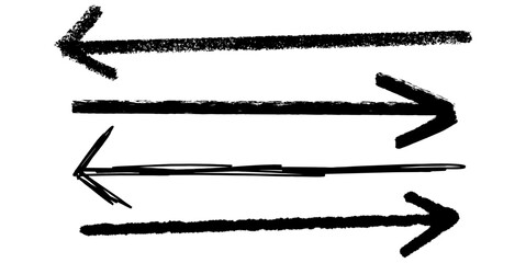 Set Doodle Straight Arrow Handdrawn Chalk, Brush, Pen, Vector Collection of straight arrows Ideal for informal directions, emphasis, and annotation.