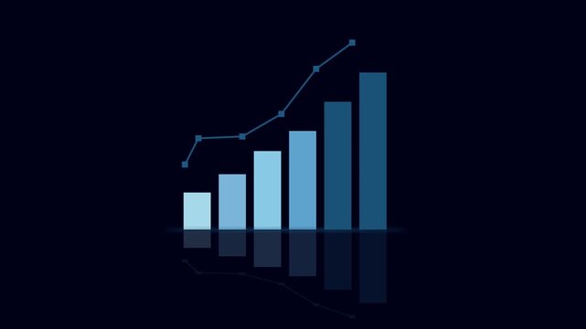 grafico economia, istogrammi, statistiche. Grafico progresso. 4k