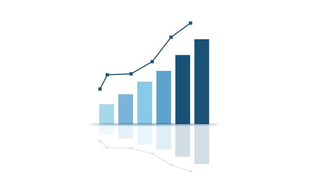grafico economia, istogrammi, statistiche. Grafico progresso. 4k