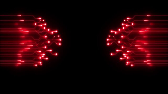 circuito, hi tech, sfondo, internet, comunicazione. neon line background. 4k