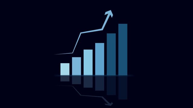 grafico economia, istogrammi, statistiche. allusive graph chart showing marketing sales profit increasing. 4k