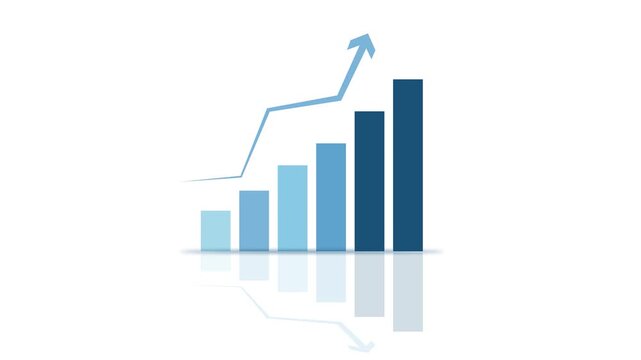 grafico economia, istogrammi, statistiche. allusive graph chart showing marketing sales profit increasing. 4k